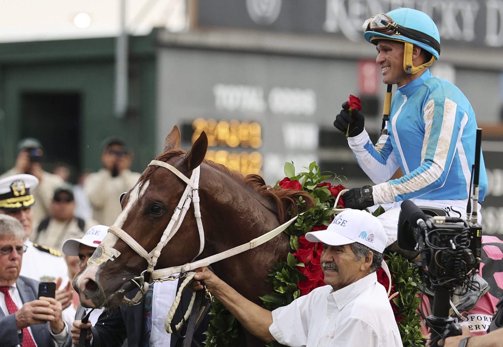 Javier Castellano and his horse Mage, winners of the 149th Kentucky Derby. Pictured for MagnaWavePEMF